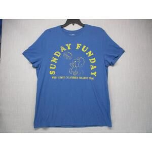 Goodfellow Co Blue Graphic Vintage Collegiate Football TShirt Unisex Size XL